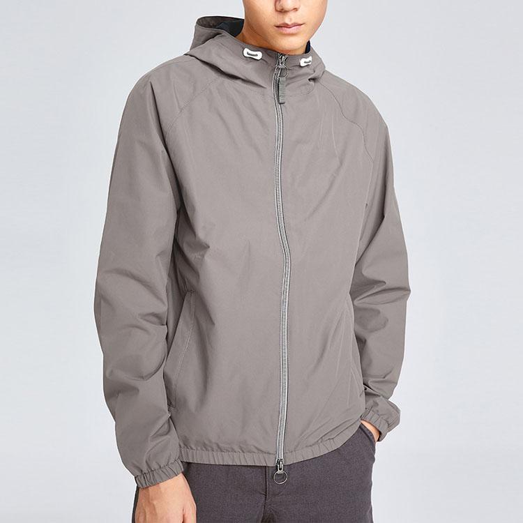 Timberland Solid Color Hooded Sports Casual Jacket Men jackets Gray A1LRG-037