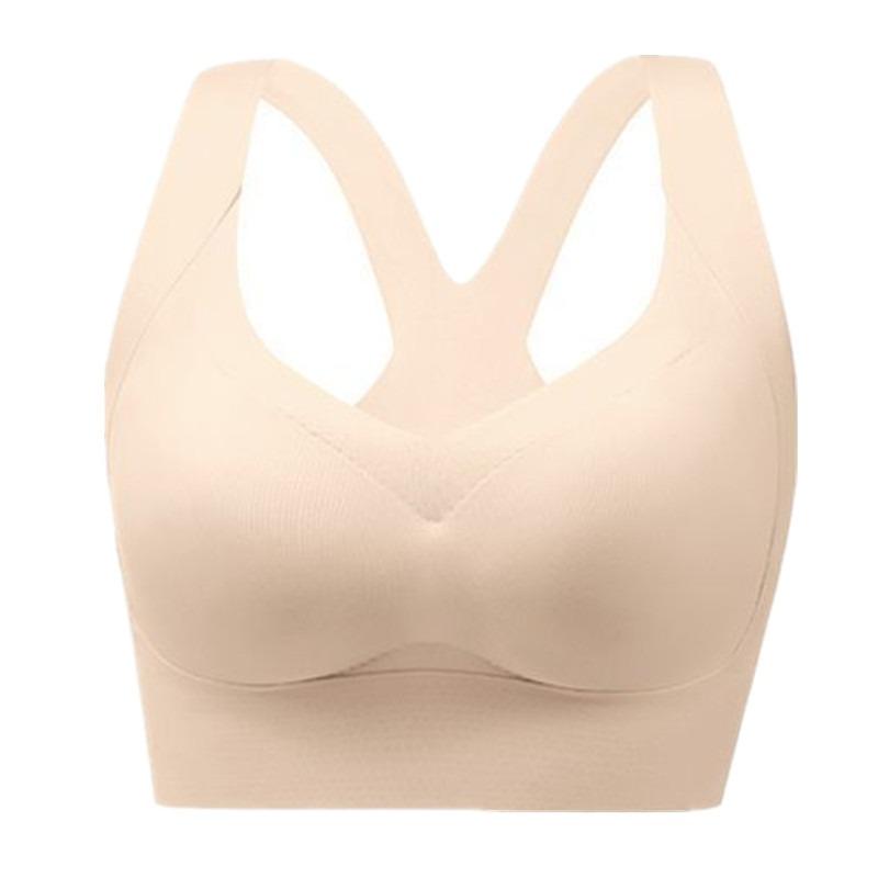 Women Seamless Cross Back Wireless Push Up Comfortable Bra For Large Chest