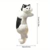 Realistic White Plush Cat Figurine for Home Decor with Hanging Design