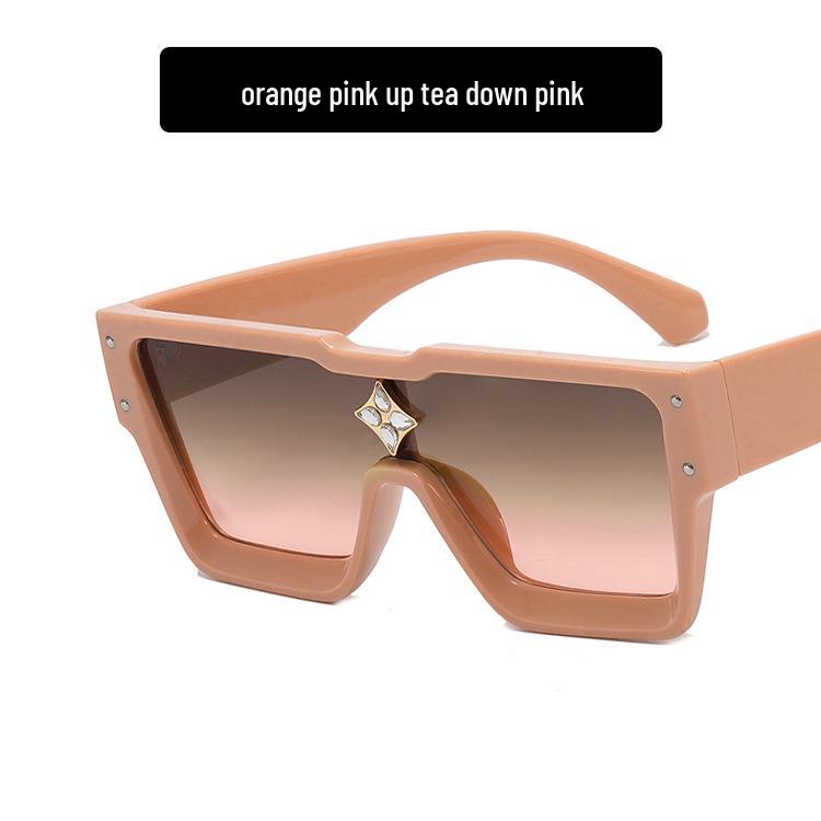 2022 Rhinestone Trend Large Frame Women's One-Piece Sunglasses