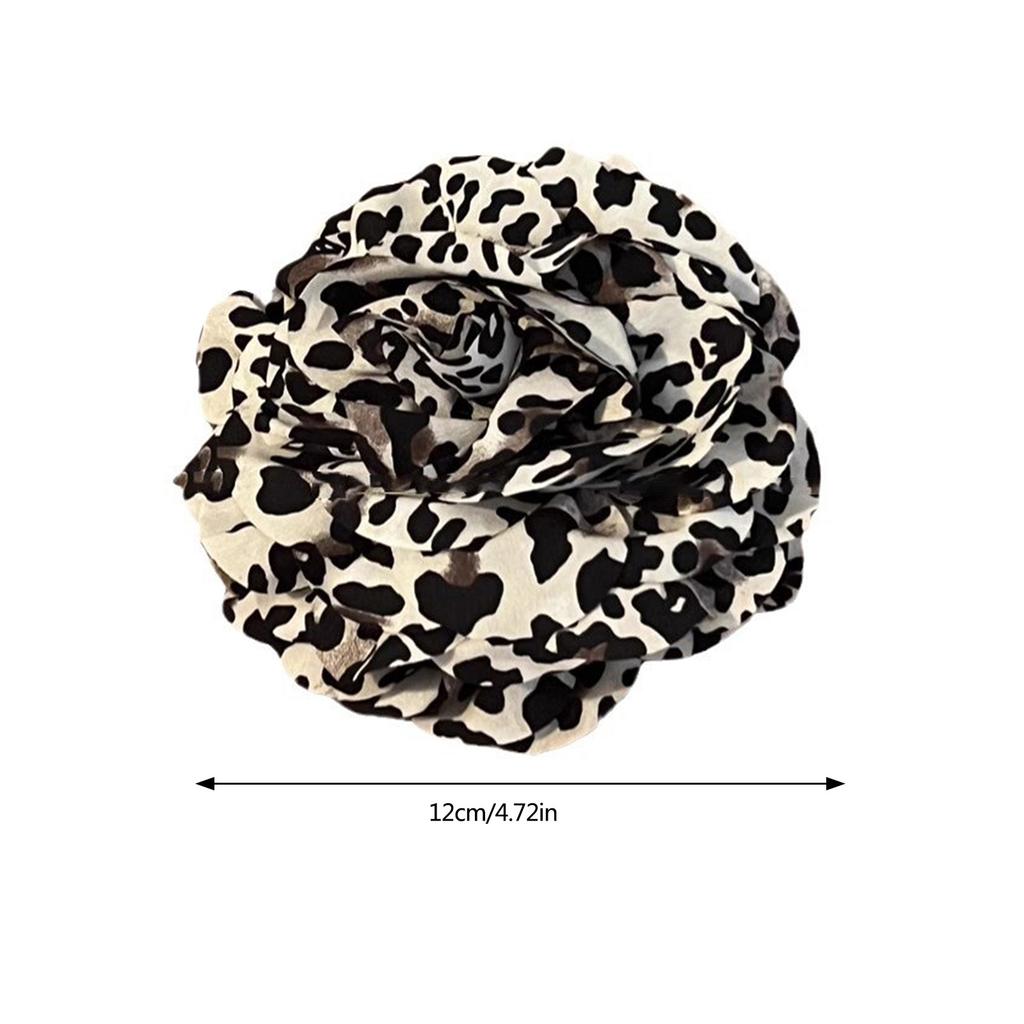 Stylish Leopard Pattern Hair Claw Popular Big Flower Jaw Clip Nonslip Hair Clamp Hair Styling Accessory for Women Girls