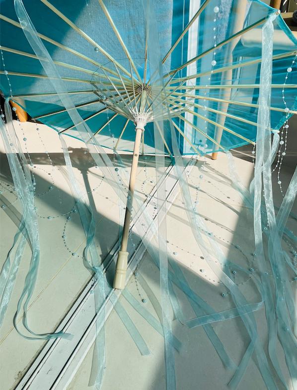 LED Chinese Japan Yarn Oiled Paper Silk Cloth Umbrella Costume Ancient Princess Umbrella Drama White Craft Umbrella Cosplay