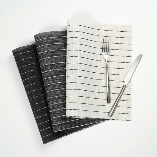 

Подставка для столовых приборов, термостойкий прочный коврик для столовых приборов, многоразовый полосатый коврик для обеденного стола для украшения дома и кухни