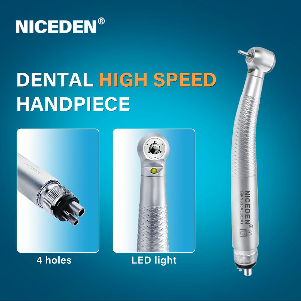 Niceden Dental Led with E Generator High Speed Handpiece Self-powered Air Turbine Water Spray Handpiece Dentistry Tools