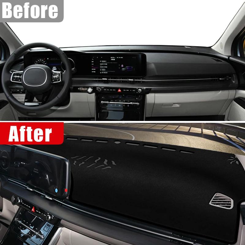 Para Kia Carnival KA4 2020 2021 2022 2023 2024 Capa para Painel de Carro Evitar Luz Almofada Proteção Solar Estojo Tapetes Anti-UV Tapete Antiderrapante