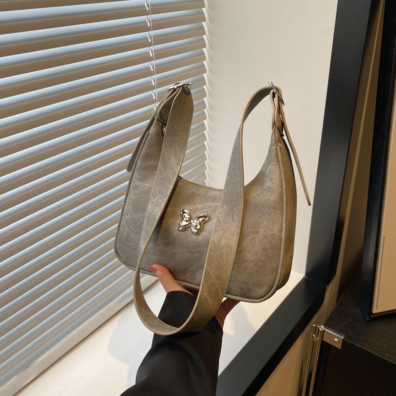 

Trendy New Arrival Ladies Underarm Bag With Chic Design And Synthetic Leather Lining сірий колір