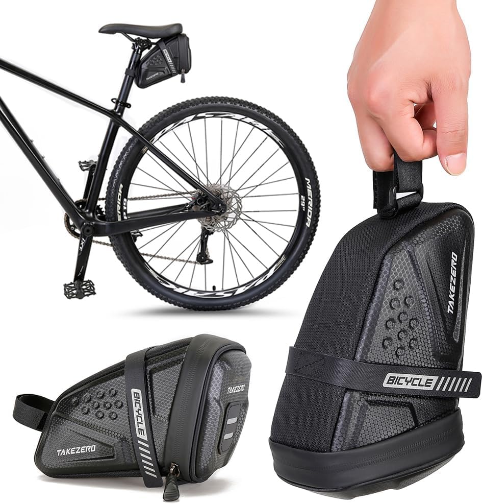 UNIQOCK Bicycle Saddle Bag Waterproof Seat Bag Tail Bag 10L Large Capacity Road Bike Mountain Bike Foldable with Reflective Logo Easy to Install (M)