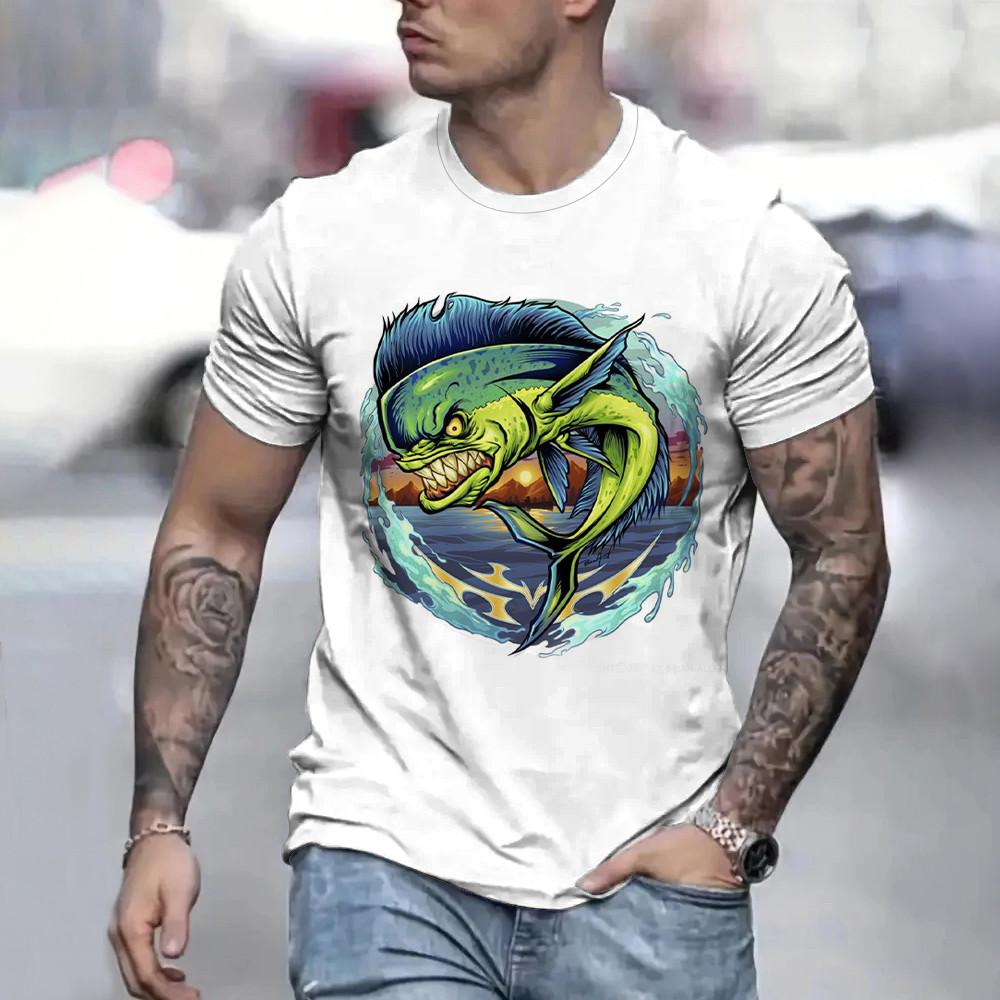 2025 casual loose men's short-sleeve T-shirt summer fishing clothing T-shirt