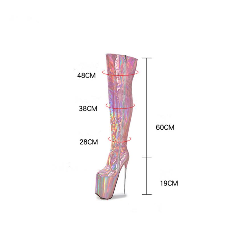 19CM High Heel Sexy Frauen Stiefel High Heels Pole Dance Stripper Gothic Schuhe Plattform Reißverschluss Schuhe Riemchenschuhe