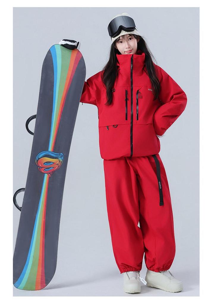 Wasserdichtes Ski-Anzug-Set für Damen und Herren: Verdickte, vollverschweißte Jacke & Hose zum Snowboarden & Skifahren.