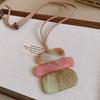 European and American retro acrylic irregular square necklace design sense sweater chain necklace jewelry women