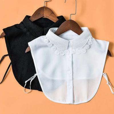 Chiffonhemd Falsche Kragen für Damen Abnehmbarer Kragen Revers Bluse Oberteil Mädchen Pulloverkleid Falscher Kragen Halsbekleidung Faux Col Krawatte