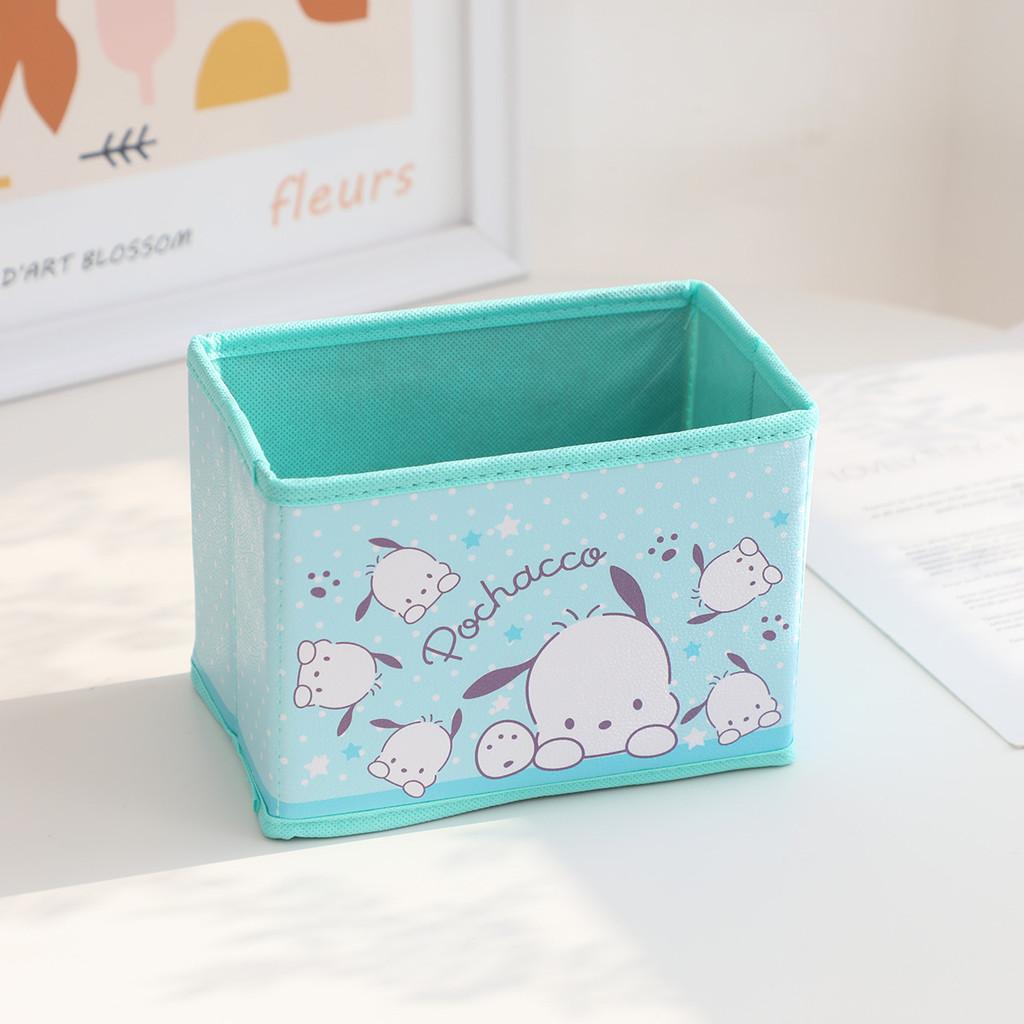 Hello Kitty Kuromi Cinnamoroll My Melody Pattern Foldable Desktop Storage Box For Makeup And Office Supplies