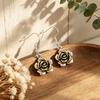 Retro three-dimensional rose shape environmentally friendly alloy earrings, daily versatile niche temperament versatile earrings