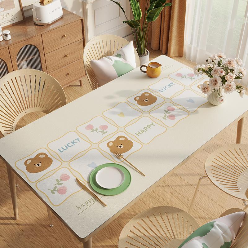 Cartoon Tablecloth Pvc Waterproof, Oil-Proof And Anti-Scalding Leave-In Table Mat Leather Tablecloth Dining Table Mat Coffee Table Mat