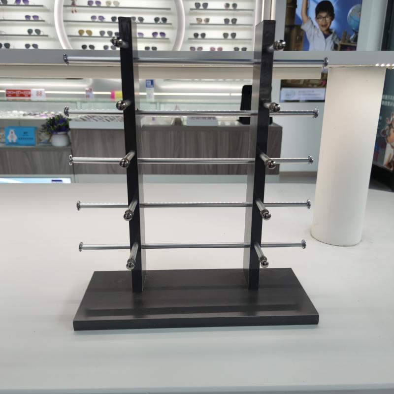 Wooden Double-Row Sunglasses Display Stand for Wayfarer Glasses