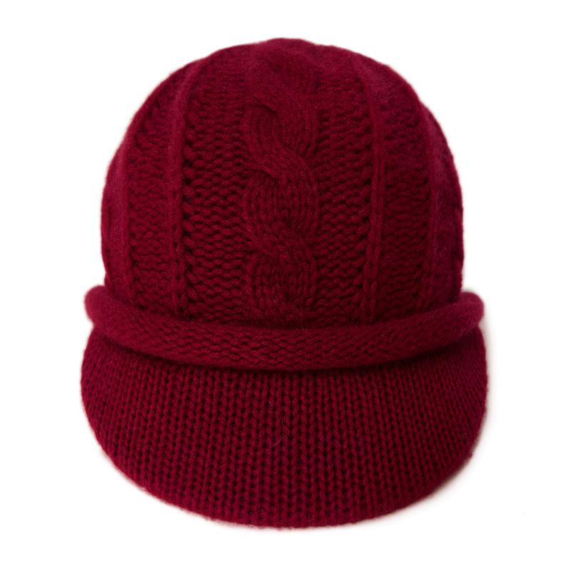 European and American 100% Pure Cashmere Knit Slouchy Hat - Warm & Versatile for Autumn and Winter