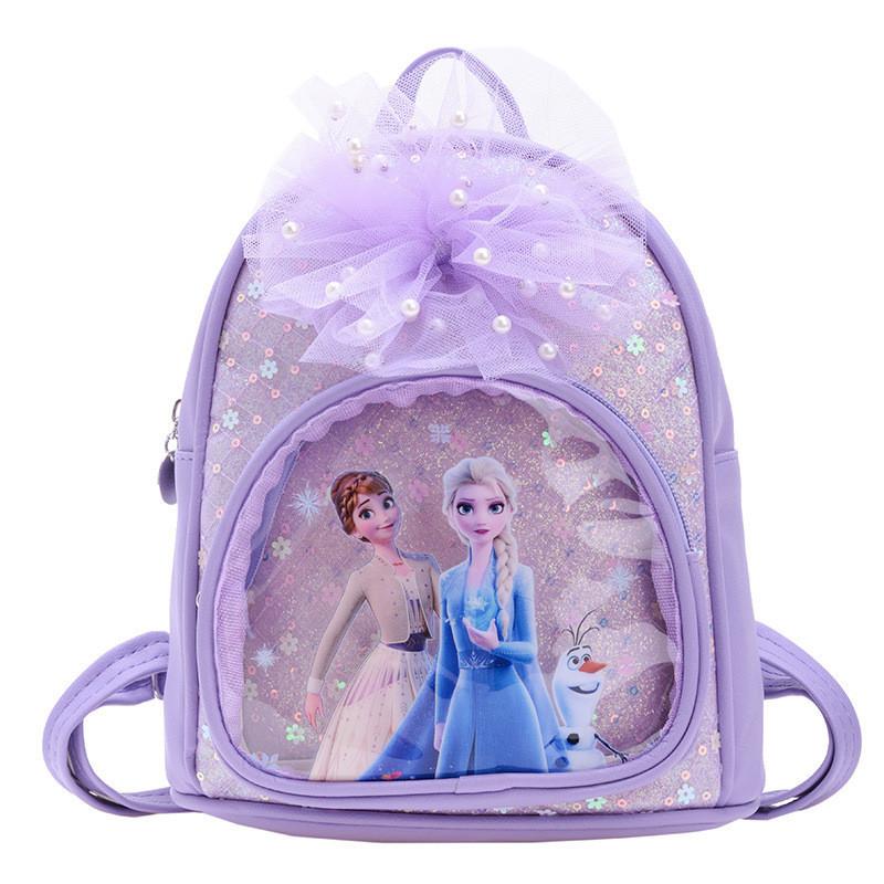 Adorable Cute Bowknot Preschool Backpack For Kids With Creative Cartoon Design фиолетовый