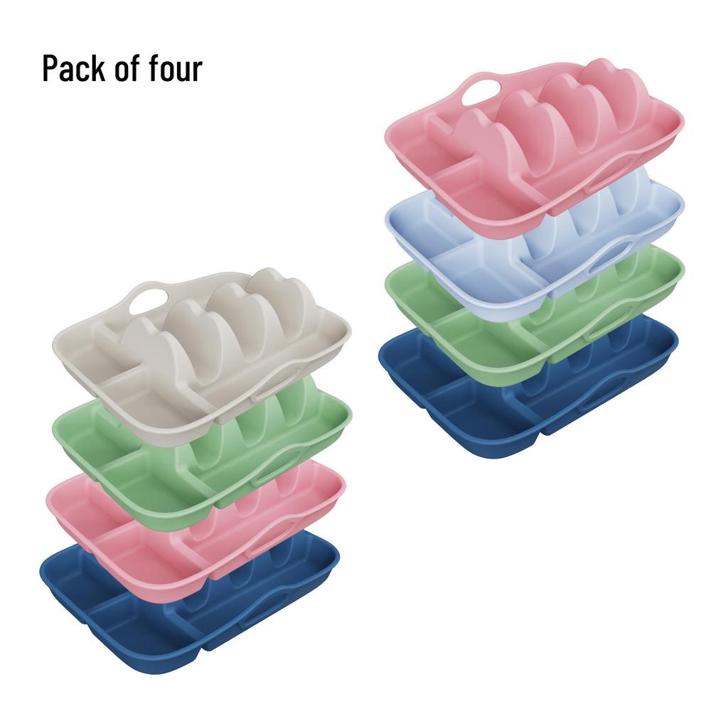 Silicone Taco Plate Holder with Dividers for Burritos and Tortillas