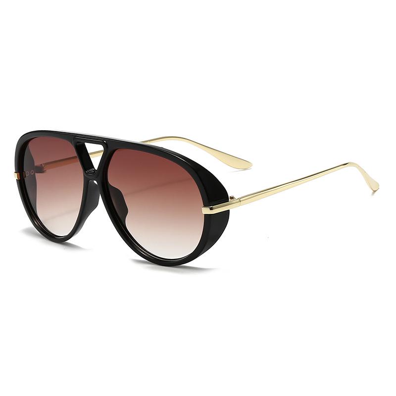 Trendy Unisex Large Frame European-American Goggle Style Sunglasses As shown