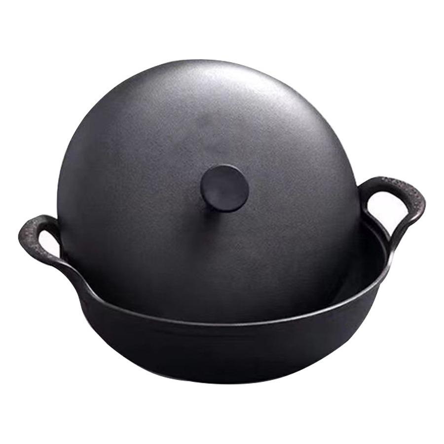 Cast Iron Multi-Function Stew & Frying Pot, Non-Stick, Double Ear Design
