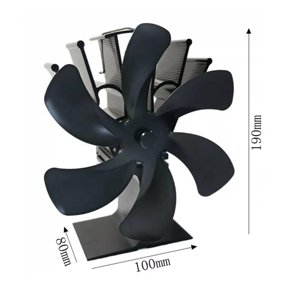 Eco Friendly 6-Blade Fireplace Fan Circulation High-temperature Stove Fan Heat Distribution Decoration Log Wood Burner Home