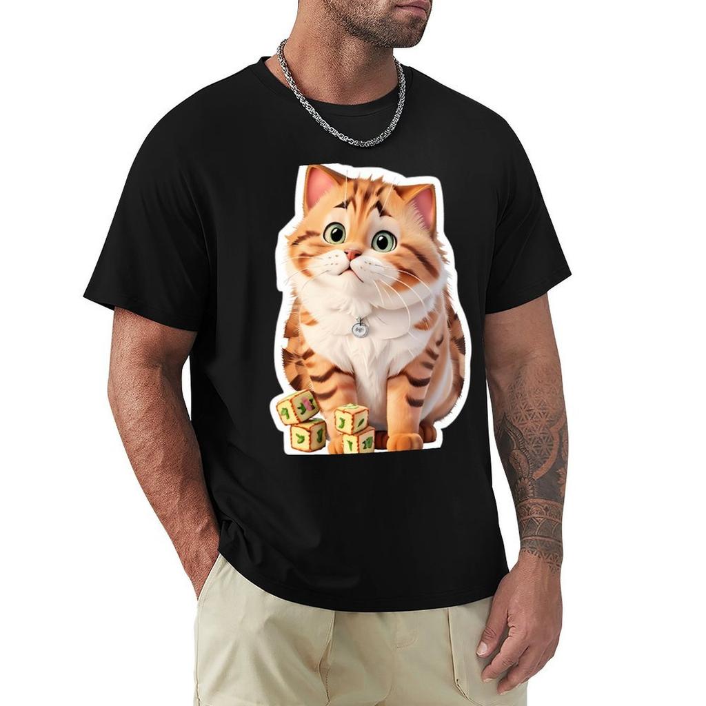Tater Tot Cat Cute Funny Tshirt Big Size Short Sleeve Casual Top