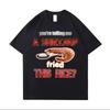 Tees Meme T-Shirt Unisex Mann Iss Fisch Tag Lehre Fisch Mann Zum Lebenslangen Lustig Lässig Baumwoll-T-Shirt Männer Frauen