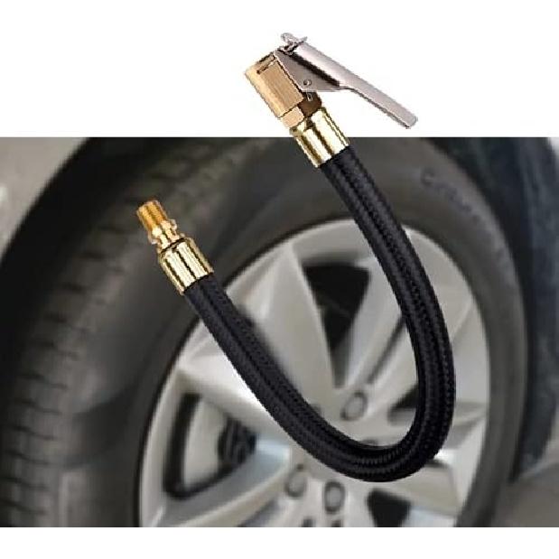 Tire Inflator Hose Extension Tube Tyre Pump Quick Inflation Chuck Adapter for Car Motorcycle Bike with Valve