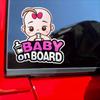Car Sticker Baby On Board Car Warning Sticker Girl Baby Graphics Decal for Car Window Safety Reminder Decorative Decal