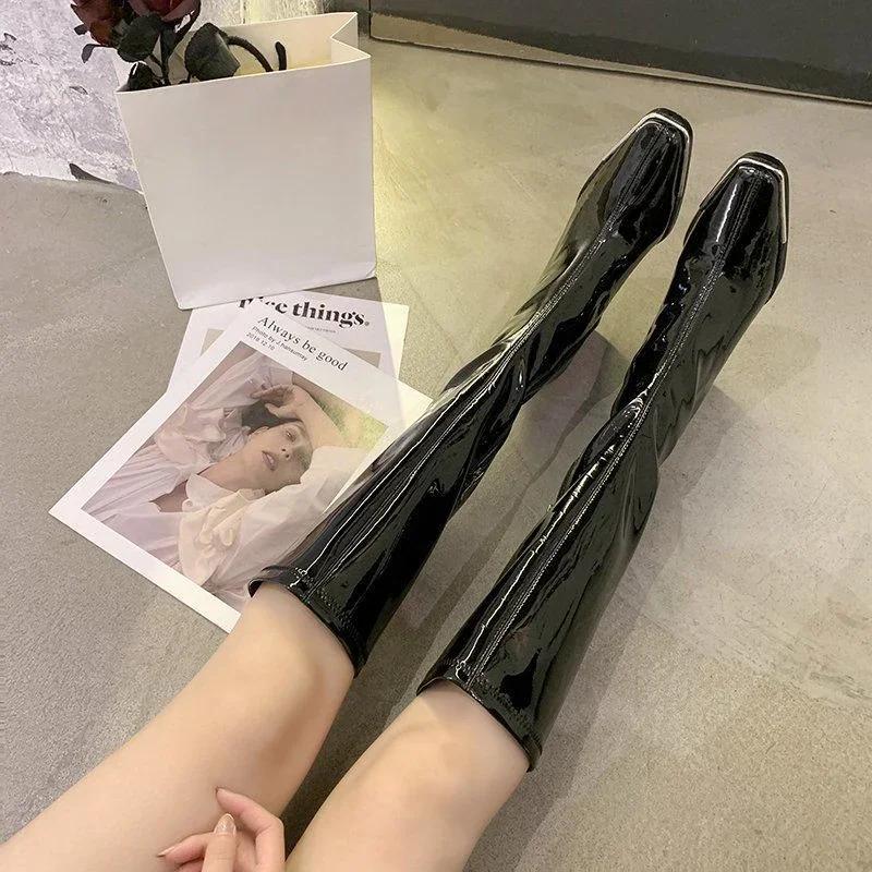 Fashion Long Boots for Women Very High Heel Knee Shaft Shoes Woman Winter 2024 Autumn Footwear Waterproof Comfortable and Elegant Spring
