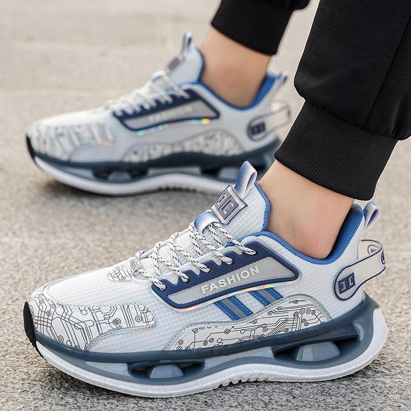 Men's shock-absorbing outdoor racing running shoes spring summer breathable soft sole casual sneakers student light speed sports