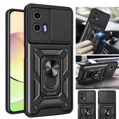 Funda Armadura Resistente a Golpes Para Motorola Moto G04 G24 G34 G54 G84 E14 G22 G32 G52 G72 Soporte de Anillo Magnético Cubierta Protectora Deslizante para Lente