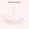 Bamoer 925 Sterling Silver Love Pendant Y Shape Necklace Double Heart Neck Chain for Women Valentine's Day Fine Jewelry Gift