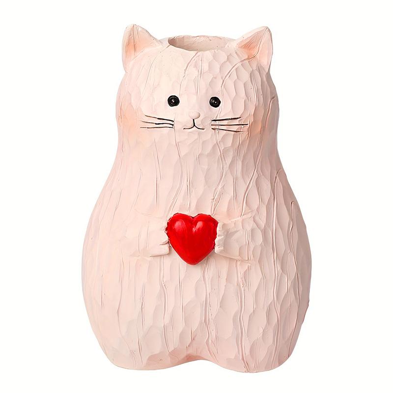 1PC Home Decor Funny Cat Shape Exquisite Ornaments Cat Lover Gifts Vase Small Sculpture Flower Pot Multifunctional 13x6x9cm