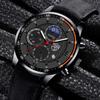 DEYROS Men's Watch Fashion Men's Business Leather Calendar Watch Men's Student Luminous Quartz Watch