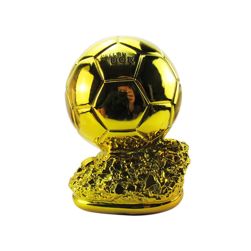 Ballon d'Or Trophy Ornament: Resin Football Craft, 2022 World Cup Souvenir, In Stock