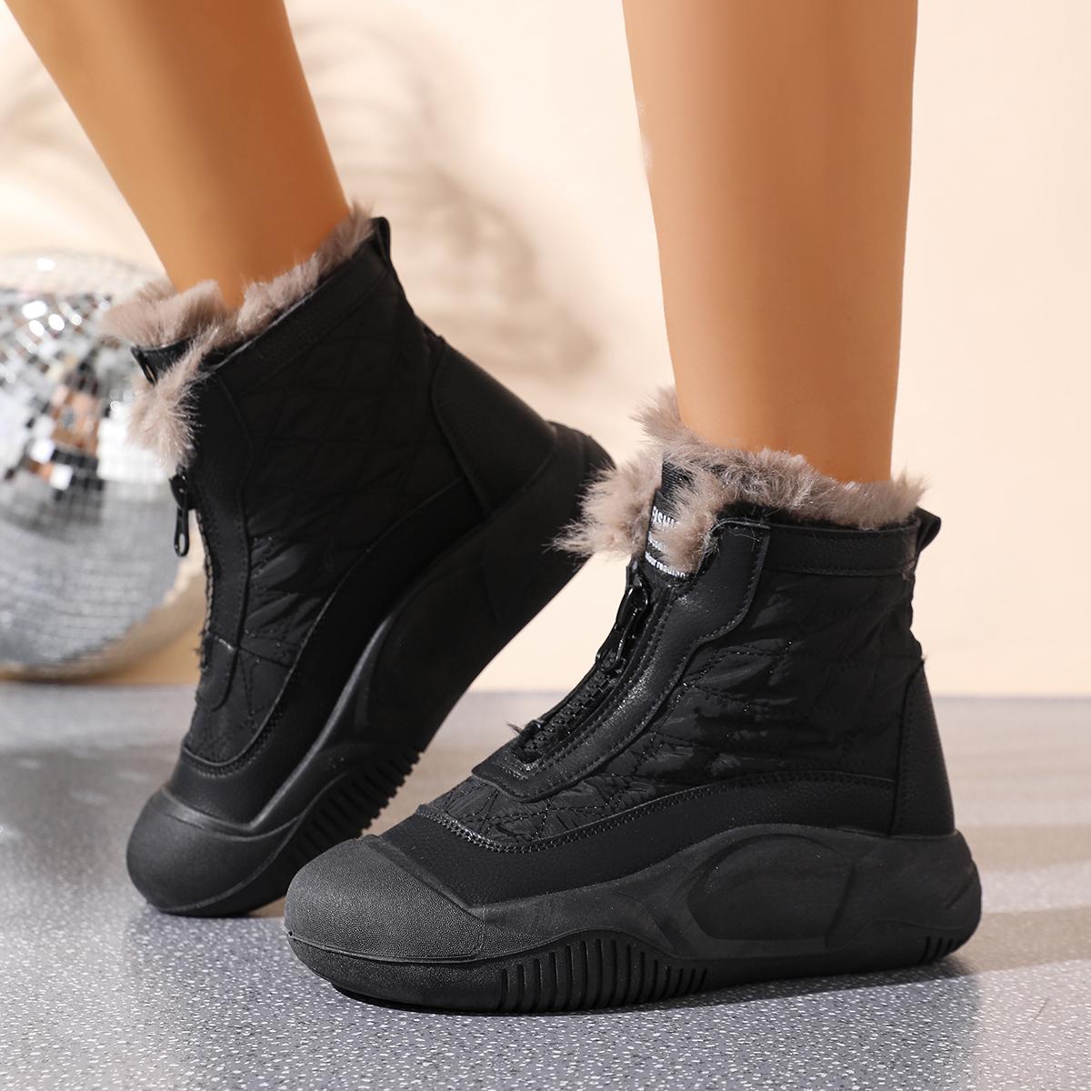 

Soft Thick Bottom Furry Sneakers Women 2025 Winter Comfort Non Slip Fluffy Fur Snow Boots Warm Thick Plush Woman s Casual Shoes 40