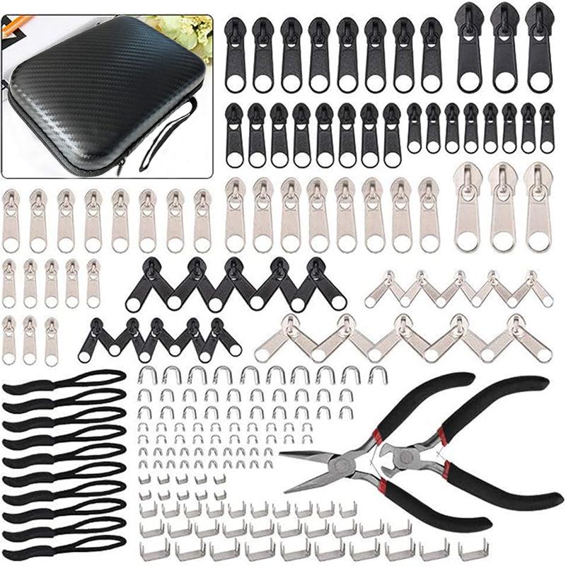 Zipper Repair Kit: U-Code Puller & Slider Set with Cutting Pliers
