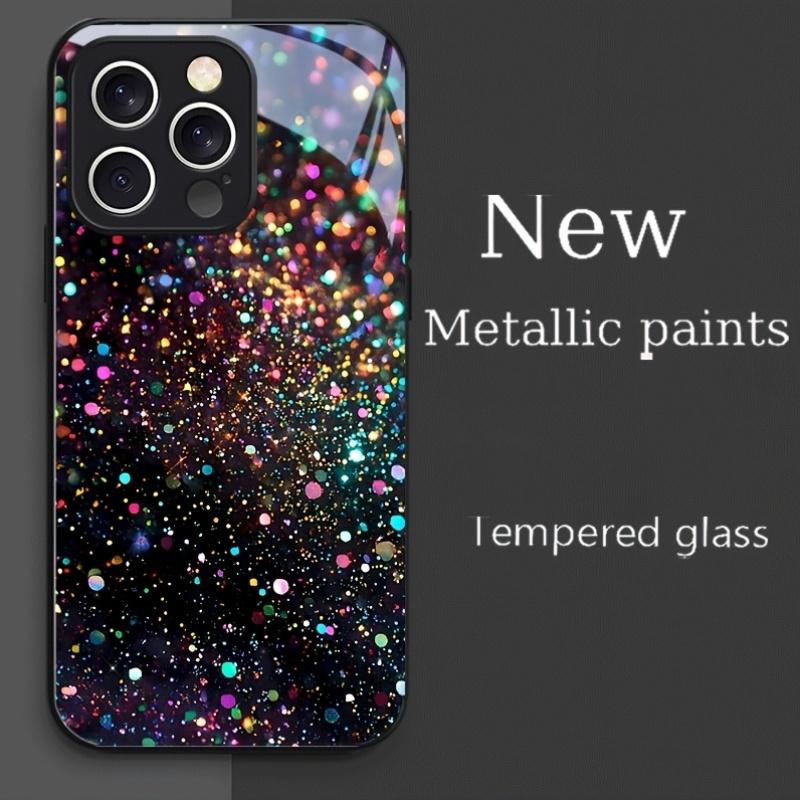 Colorful design tempered glass phone case suitable for iPhone 17 16 15 14 13 12 11 Pro Max Plus anti drop and shockproof