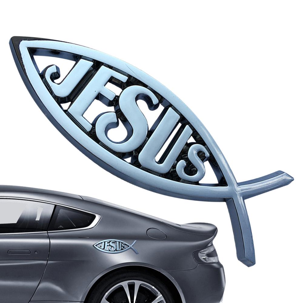 Christian Fish Sticker Car Emblem Sticker Jesus Fish Emblem Car Window Decal Acrylic Christian Bumper Stickers Religious