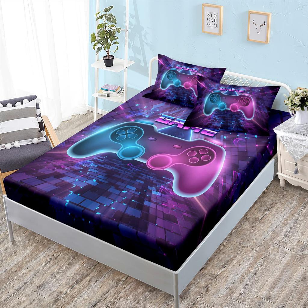 Color Star Theme Pattern Mattress Three-Piece Digital Printing Bedding Set Adult Children