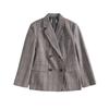Di*Su Girl Series Double-Breasted Plaid Suit Coat