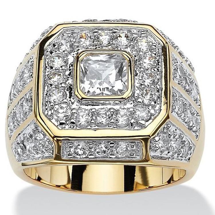 Cross-Border European & American Men's Zircon Diamond Hip-hop Luxury Ring
