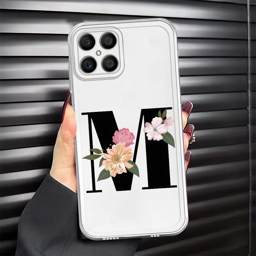 Flower Letters Case for Honor 90 Lite X9a X7b X8 X8b X9b X8a Soft Phone Cover