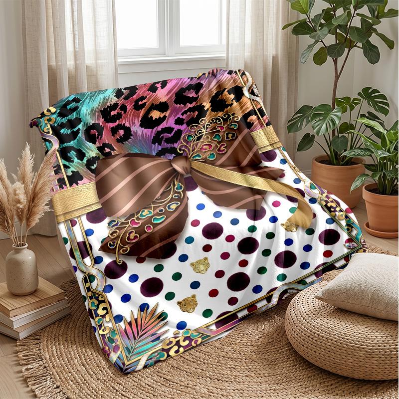 Galactic Dolphins Rainbow Wave Theme Blanket Lightweight Warm Flannel Blanket Decorative Throw Blanket for Home Decoration