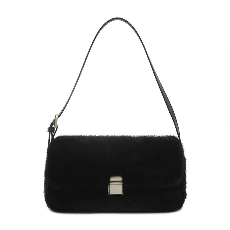Plush Bag Women's Large Capacity 2025 New Autumn and Winter Versatile Casual Shoulder Underarm Bag Plush Small Square Bag