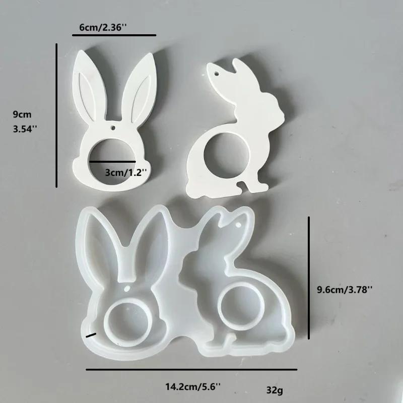2026 Latest Models Bunny Easter Pendant Silicone Mold DIY Epoxy Resin Mold Egg Rabbit Hanging Tags Plaster Mold Chocolate Holder