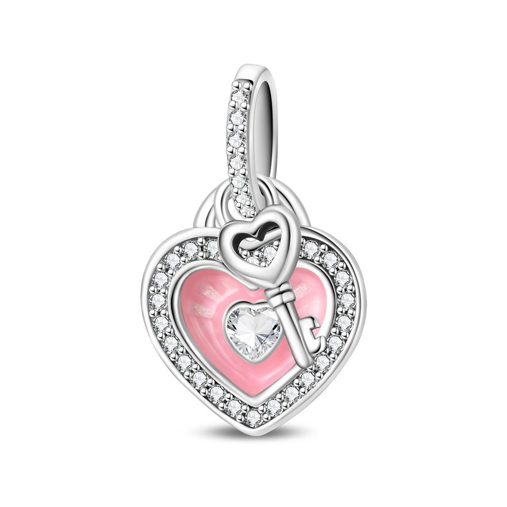 Charming Lucky Charm Key Heart Lock Beaded Bracelet Accessory