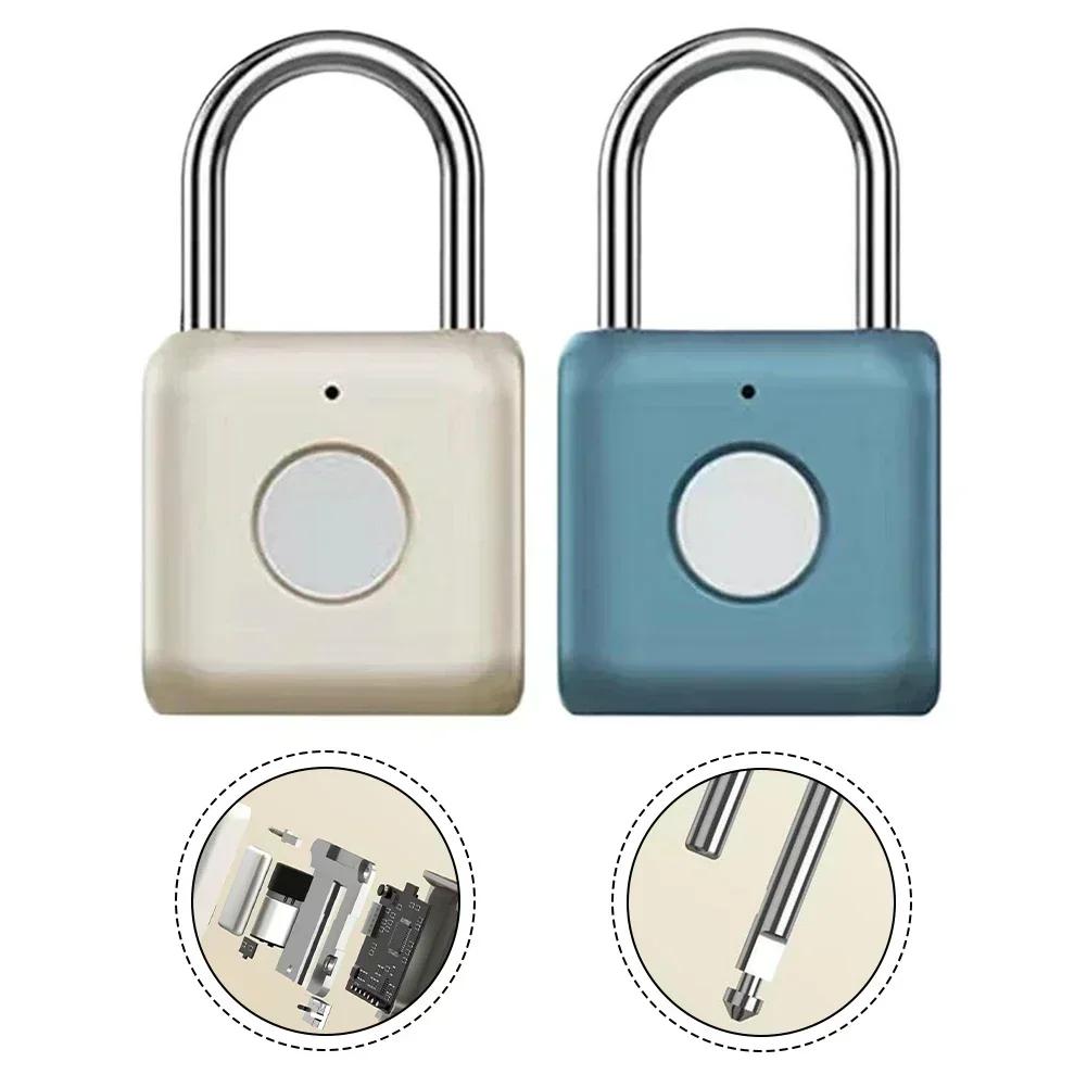 Keyless Waterproof Fingerprint Padlock Smart Lock with Advanced Fingerprint Recognition and Anti Theft Features